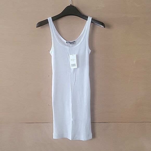 NWT XS White Vince Favorite Tank Modal Jersey Fitted Basic Soft BalletCore Long - Picture 2 of 10